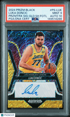 2024 Prizm Black Prizmatrix Signatures Luka Doncic GOLD Fotl #/10 PSA 9 Auto 10