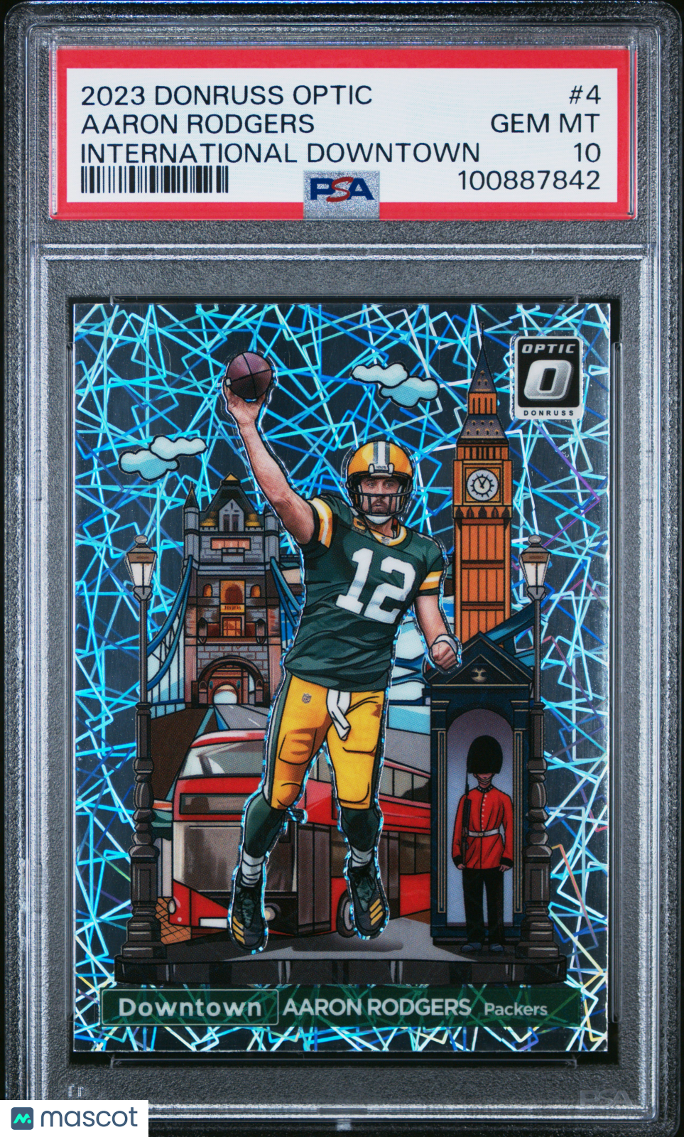 2023 Panini Donruss Optic International Downtown Aaron Rodgers #4 PSA 10 Packers