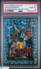 2023 Panini Donruss Optic International Downtown Aaron Rodgers #4 PSA 10 Packers