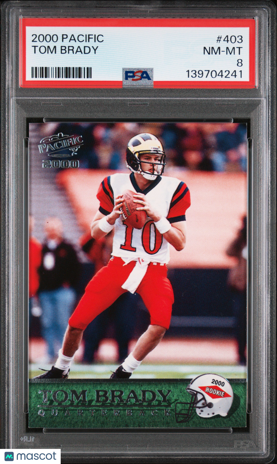 2000 Pacific Tom Brady #403 Rookie RC PSA 8 Patriots HOF