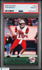 2000 Pacific Tom Brady #403 Rookie RC PSA 8 Patriots HOF