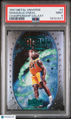 1997 Metal Universe Championship Galaxy Shaquille O'Neal #4 Insert SP PSA 9 Mint