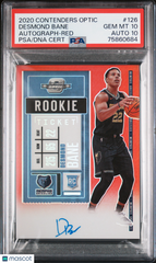 2020 Contenders Optic Desmond Bane #126 Rookie Red #/149 PSA 10 Auto 10 POP4