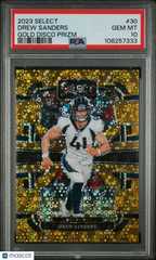 2023 Panini Select Drew Sanders #30 Gold Disco Prizm #/10 Rookie PSA 10 POP 1