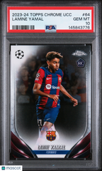 2023-24 Topps Chrome UEFA Club Lamine Yamal #64 Rookie RC PSA 10 Gem Spain