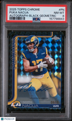 2025 Topps Chrome Autograph Puka Nacua Black Geometric /10 PSA 8 Auto
