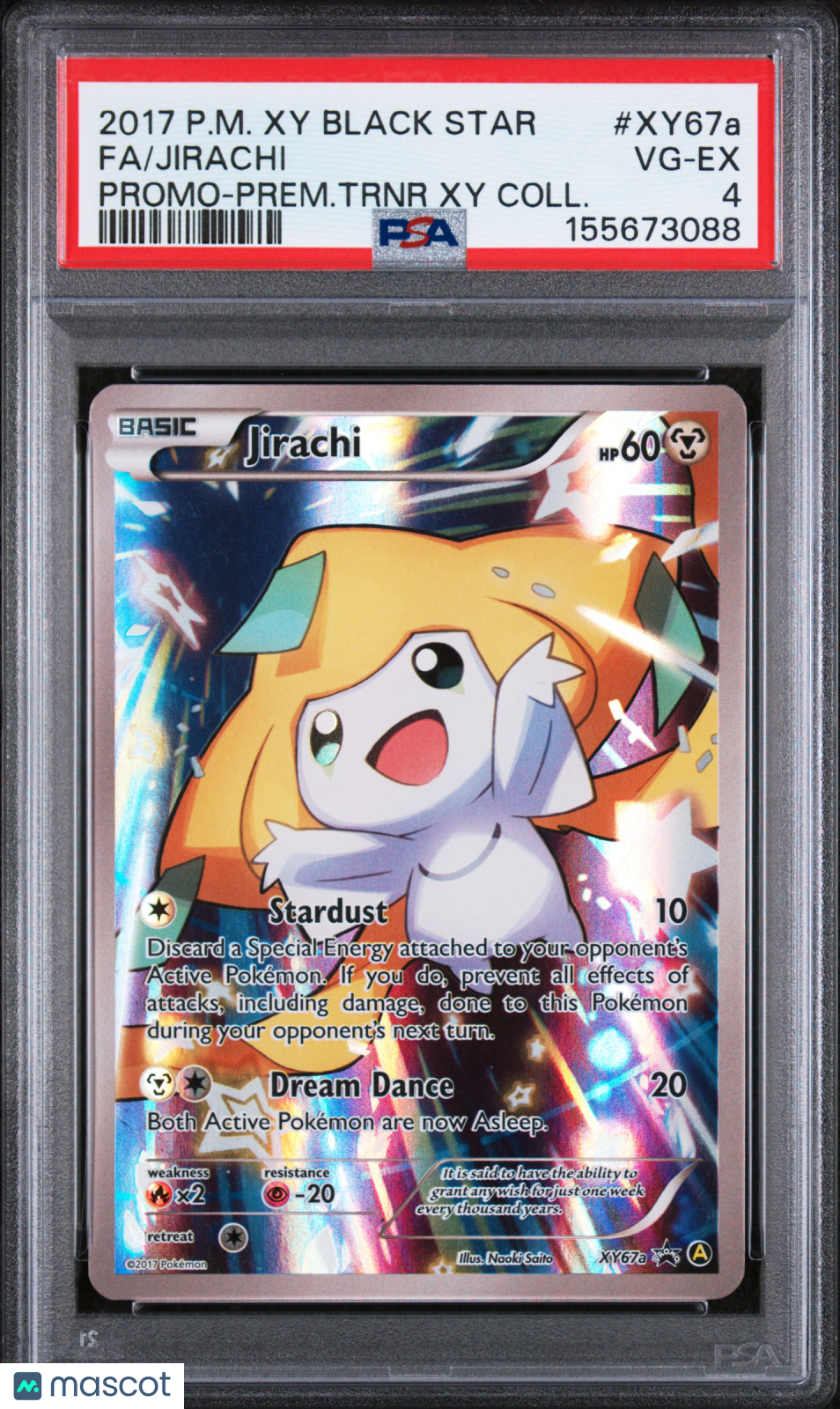 2017 Pokemon Xy Black Star Promo Jirachi Fa Premium Trainer PSA 4 #XY67a