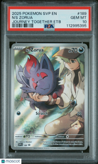 2025 Pokemon SVP EN-SV Black Star Promo N'S Zorua #189 Journey Together PSA 10