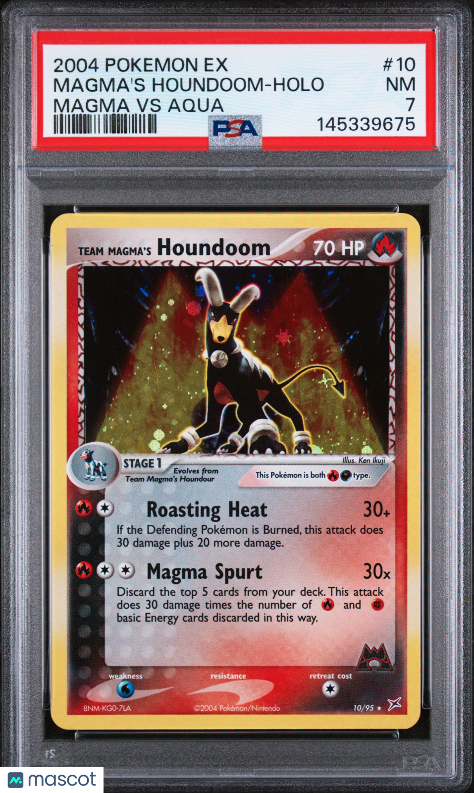 2004 Pokemon EX Team Magma VS Team Aqua Magma's Houndoom Holo Holo PSA 7 #10