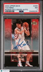2003 Upper Deck Rookie Exclusives Yao Ming #A58 Auto On Card Autograph PSA 7