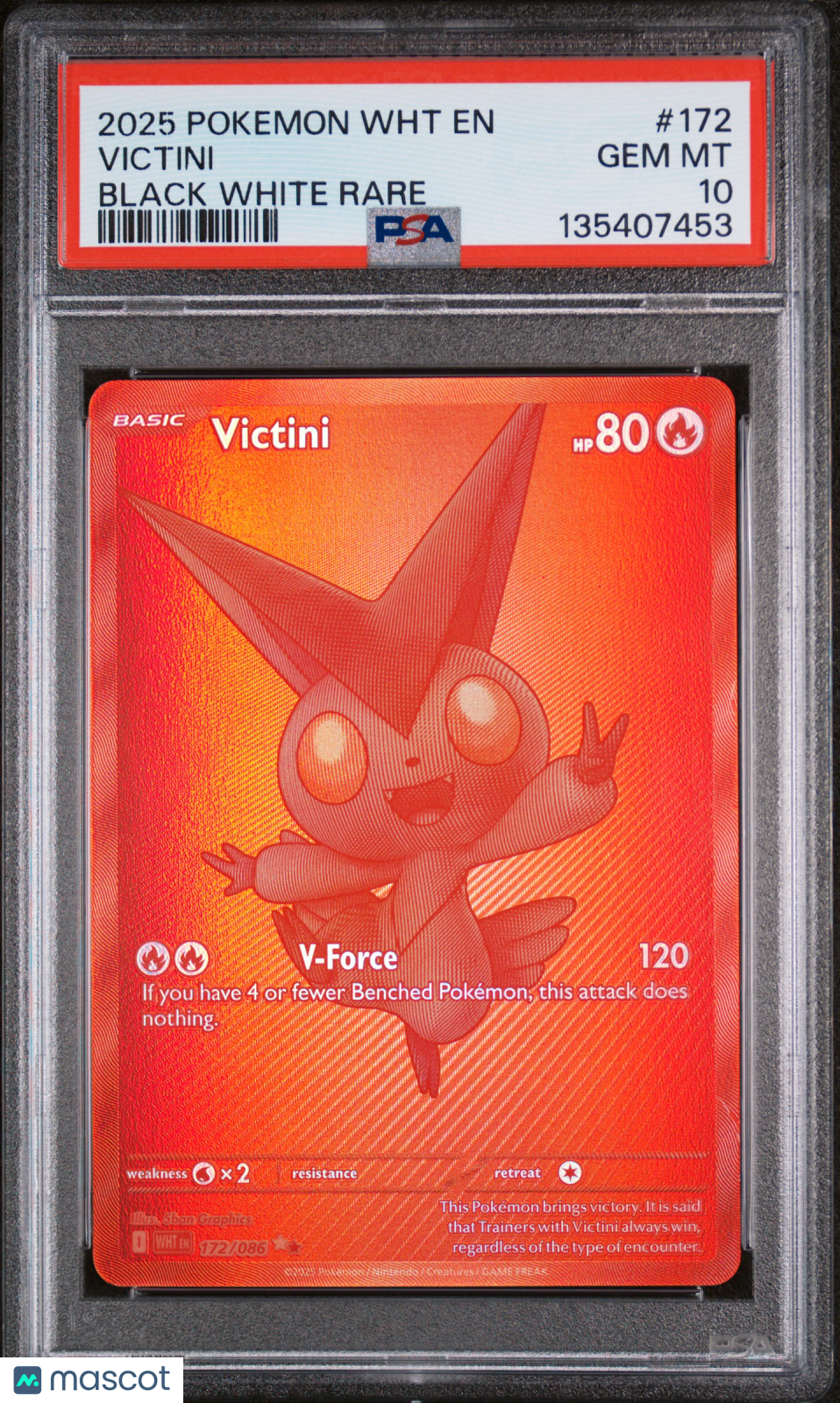 2025 Pokemon EN-White Flare Victini Black White Rare PSA 10 #172 Gem Mint