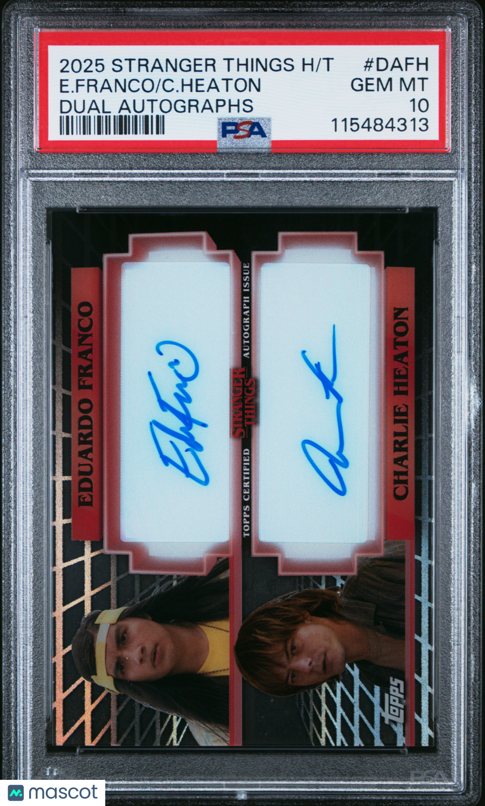 ‘25 Topps Stranger Things High Tek Dual Auto Charlie Heaton /Franco PSA 10 POP 1