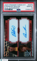 ‘25 Topps Stranger Things High Tek Dual Auto Charlie Heaton /Franco PSA 10 POP 1