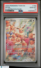 2024 Pokemon TWM EN-Twilight Masquerade Eevee #188 Fa Illustration Rare PSA 10