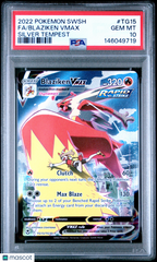 2022 Pokemon Sword & Shield Silver Tempest Full Art/Blaziken VMAX PSA 10 #TG15