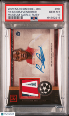 2020 Topps Museum UEFA Champions Auto Patch Rookie #/25 Ryan Gravenberch PSA 10