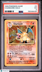 1999 Pokemon Game Charizard Holo PSA 3 #4 VG