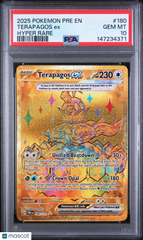 2025 Pokemon Pre EN-Prismatic Evolutions Terapagos EX FA Hyper Rare PSA 10 #180