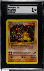 1999 Pokemon Base Set Charizard 1st Edition HOLO SGC 1 PR #4 🔥