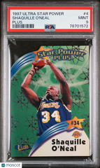 1997 Ultra Star Power Plus Die Cut Insert Shaquille O'Neal #4 SP PSA 9 Mt Lakers