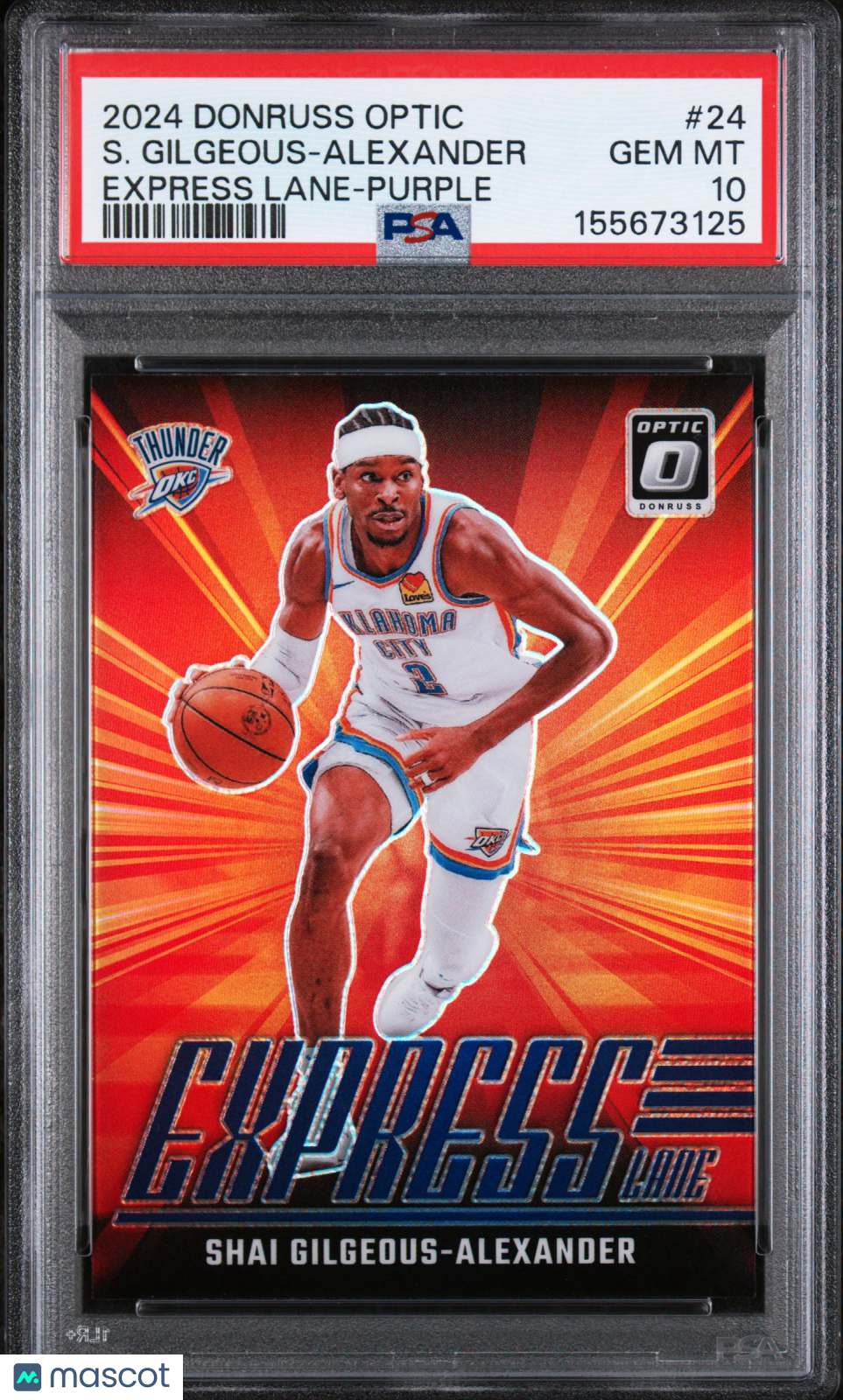 2024 Donruss Optic Express Lane Shai Gilgeous-Alexander #24 Purple PSA 10 Gem
