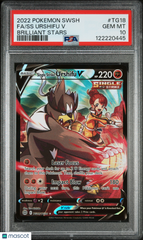 2022 Pokemon Sword & Shield Brilliant Stars SS Urshifu V #TG18 FULL ART PSA 10