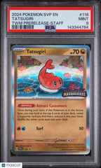 2024 Pokemon EN-SV Black Star Promo Tatsugiri TWM Prerelease-Staff PSA 9 #118