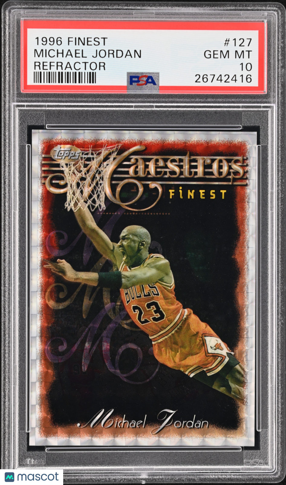 1996 Finest Michael Jordan Maestros #127 Refractor Gem PSA 10 Not Yellow
