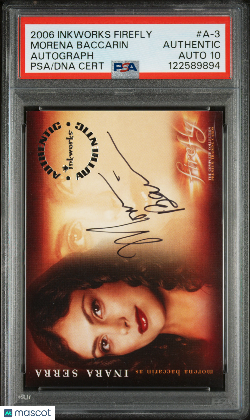 2006 Inkworks Firefly Autograph Morena Baccarin Inara Serra #A-3 PSA Auto 10