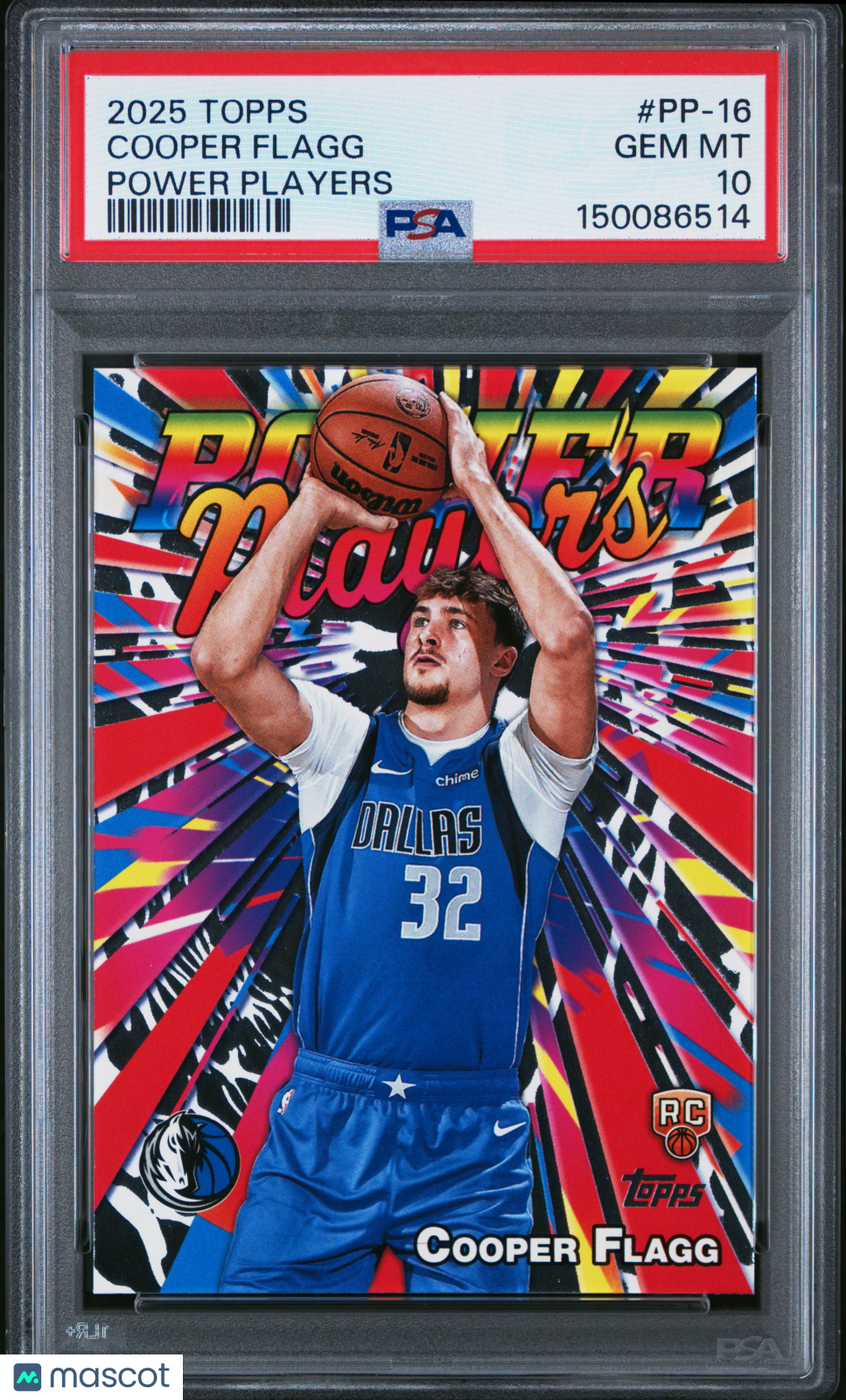 2025 Topps Power Players Cooper Flagg #PP-16 Rookie RC PSA 10 Gem Mint Mavs