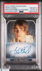 15 Topps Star Wars Masterwork Autograph Mark Hamill PSA 8/10 Silver Framed #/28