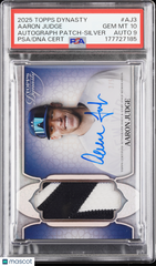 2025 Topps Dynasty Autograph Patch Aaron Judge Silver #/5 Pop 1 PSA 10 Auto 9