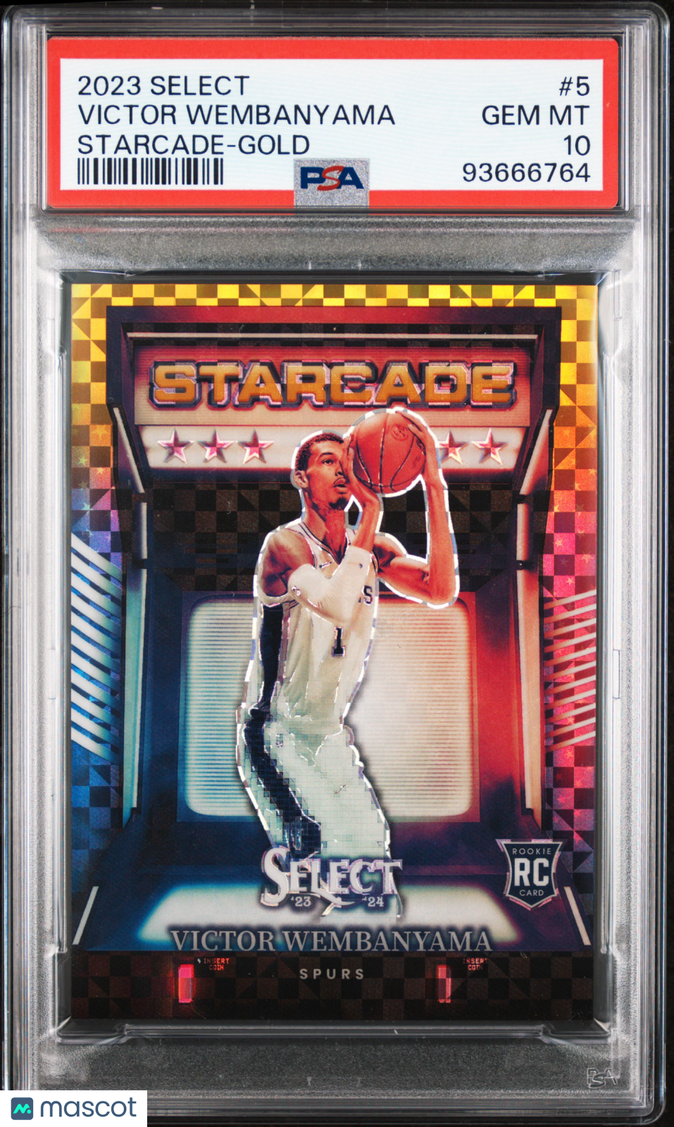 2023 Select Starcade Victor Wembanyama #5 Rookie Gold Prizm PSA 10