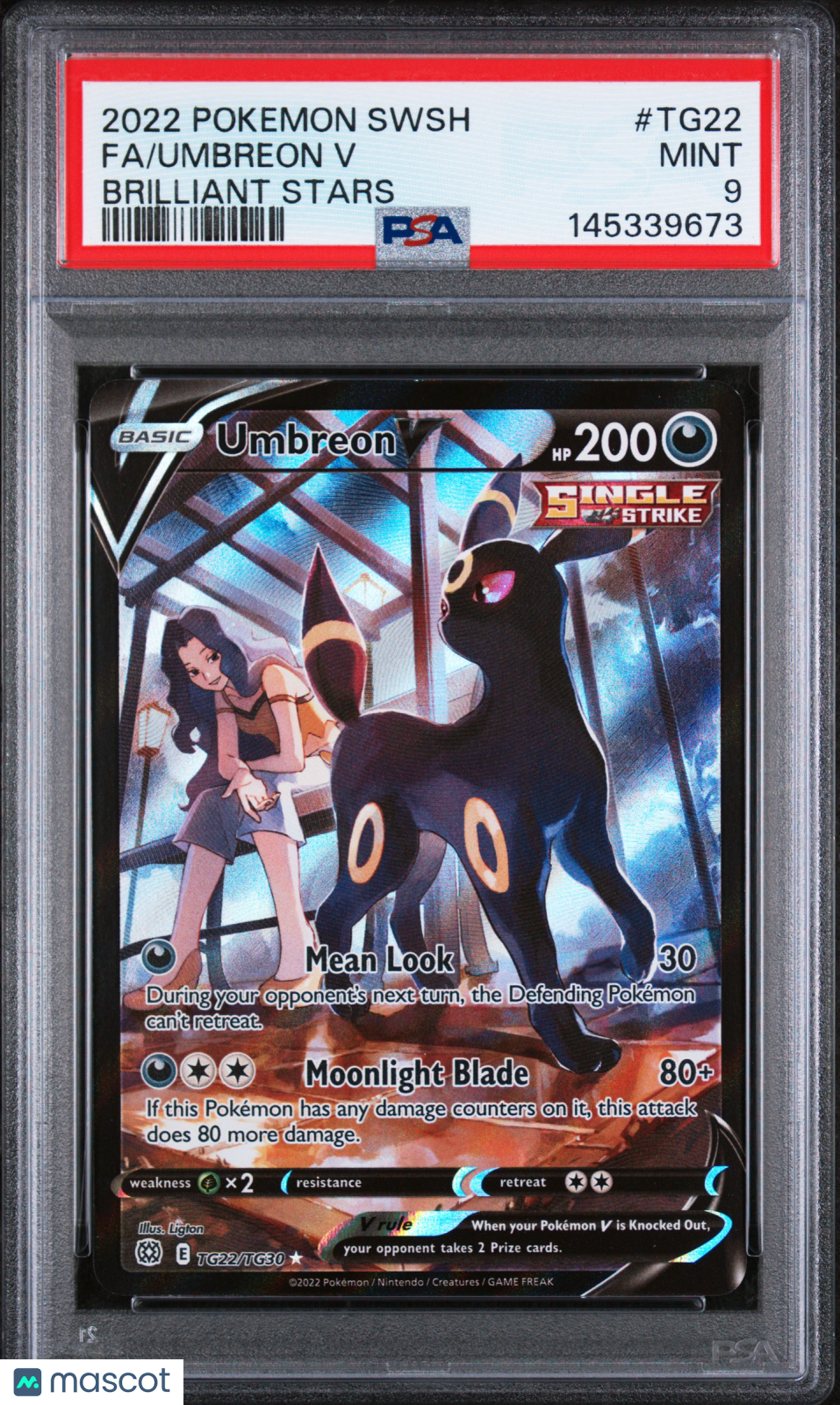 2022 Pokemon Sword & Shield Brilliant Stars Umbreon V Fa PSA 9 #TG22 Mint