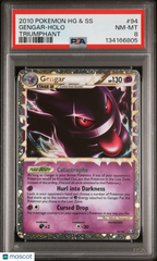 2010 Pokemon Heartgold Soulsilver Triumphant Gengar Holo Triumphant PSA 8 #94