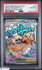 2026 Pokemon Ascended Heroes Mega Dragonite EX Attack Rare PSA 10 #271