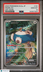 2023 Pokemon Japanese Sv2a-Pokemon Card 151 Snorlax Art Rare PSA 10 #181 Gem