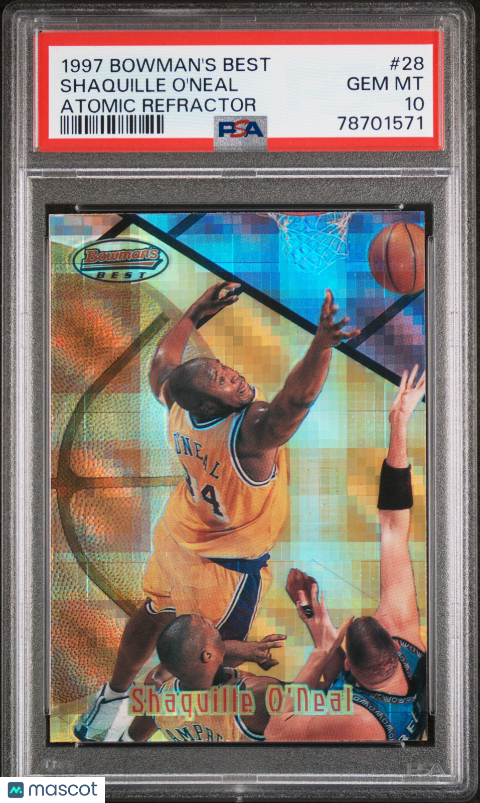 1997 Bowman's Best Shaquille O'Neal #28 Atomic Refractor PSA 10 Gem Mint