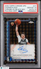 2025 Topps Chrome Update Cooper Flagg Rookie Black Geo Ref #/10 PSA 10 Auto