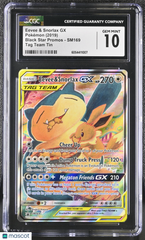 2019 Pokemon Black Star Promos Eevee & Snorlax GX Tag Team Tin CGC 10 #SM169 Gem