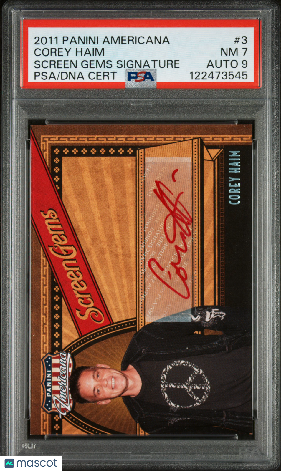 2011 Panini Americana Screen Gems Signature Corey Haim #3 Red Ink Auto PSA 7/9
