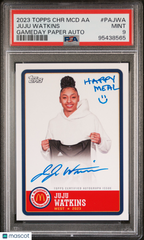 2023 Topps Chrome Mcdonald's All-American Gameday Paper Juju Watkins Auto PSA 9