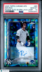 2025 Topps Chrome Rookie Auto Ben Rice /175 Green Lava Lamp Ref PSA 10 POP 3