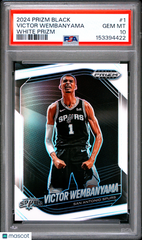 2024 Panini Prizm Black Victor Wembanyama #1 White #/175 PSA 10 Spurs