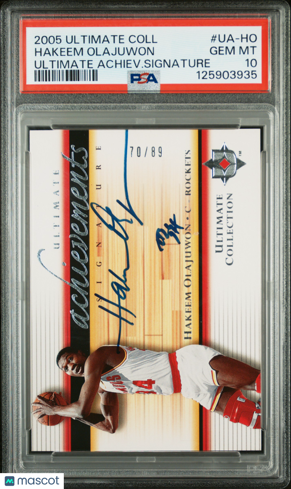 2005 Ultimate Collection Achievements Signatures Hakeem Olajuwon Auto /89 PSA 10