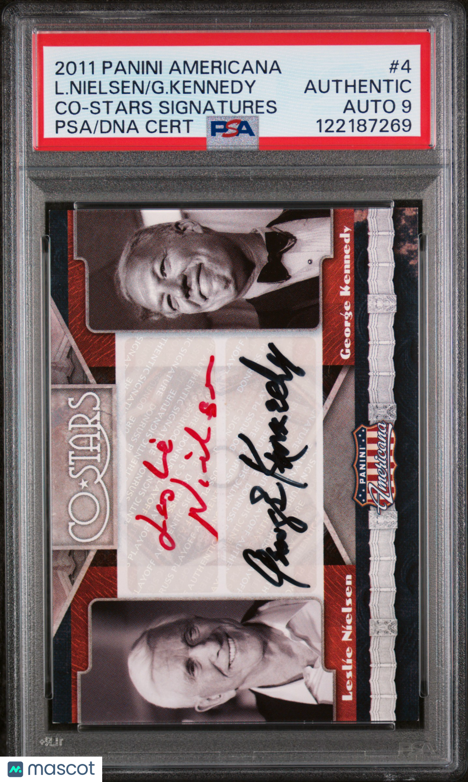 2011 Panini Americana Co-Stars Signatures G. Kennedy L. Nielsen #4 PSA Naked Gun