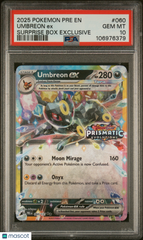 2025 Pokemon Pre EN-Prismatic EVO Umbreon EX #060 Surprise Box Exclusive PSA 10