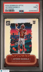 2024 Panini Donruss Optic Uptowns Jayden Daniels #2 Rookie RC PSA 9 Mint