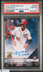 2018 Topps Now MLB All-Star Rookie Team Juan Soto #/49 Auto Blue PSA 10