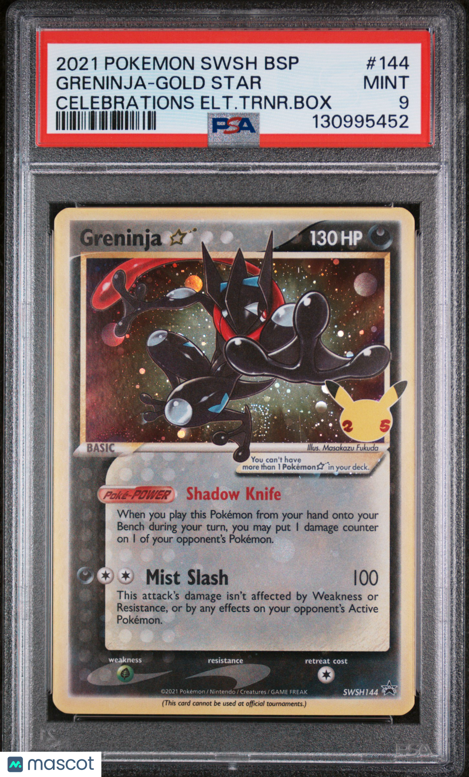 2021 Pokemon Black Star Promo Greninja Gold Star Celebrations ETB PSA 9 #144